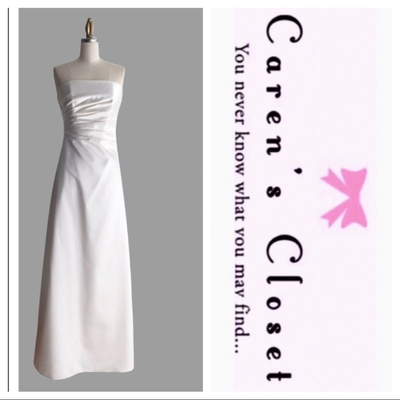 NWOT ABS Satin Strapless Evening Gown Dress - Picture 4 of 8